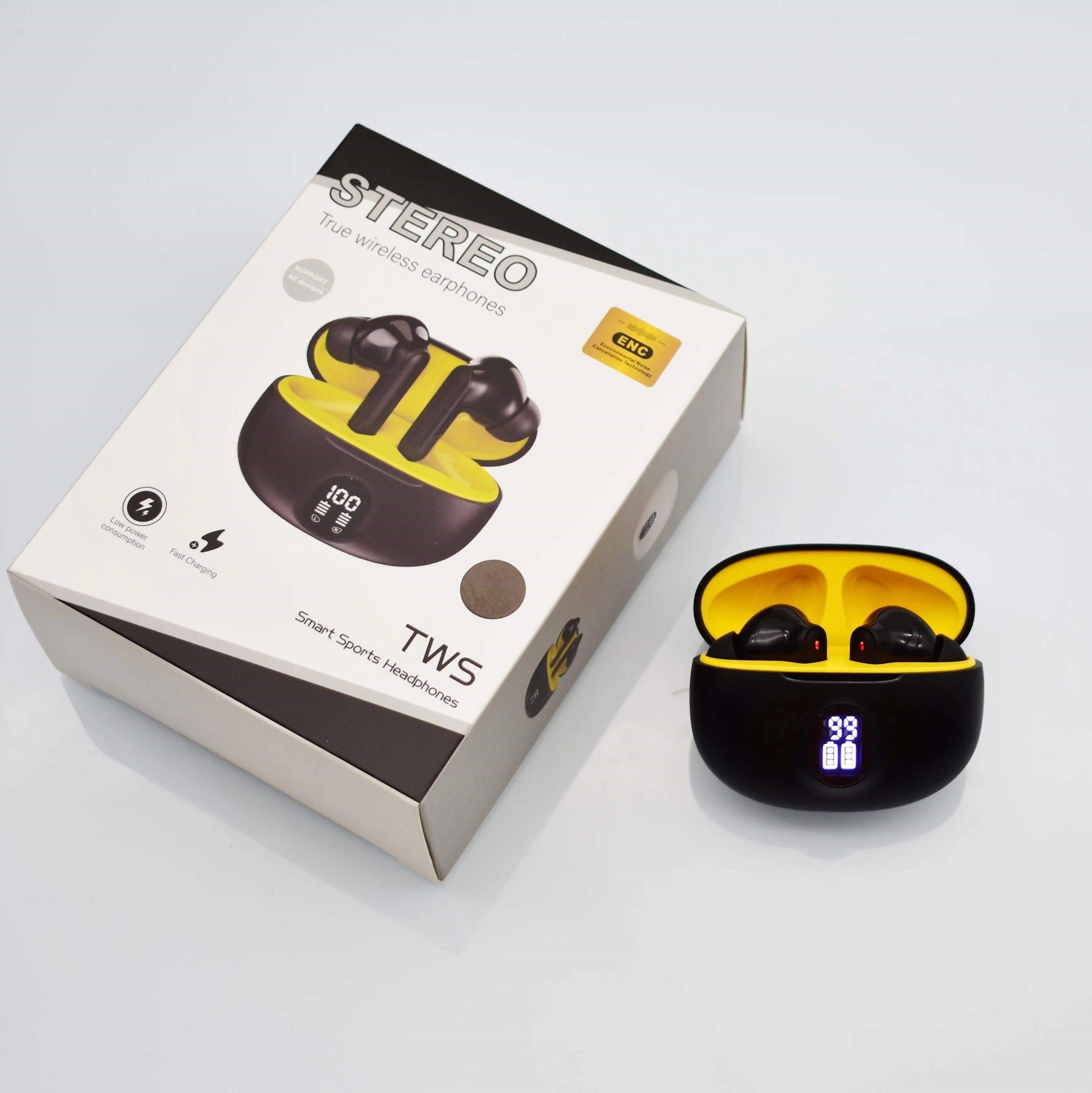 Professional Display Earbuds STEREO 895B Wireless Bluetooth Earbuds | Mic in-Ear Headphones with LED Display | Type C Fast Charging | Bluetooth 5.3 for Android/iPhone
