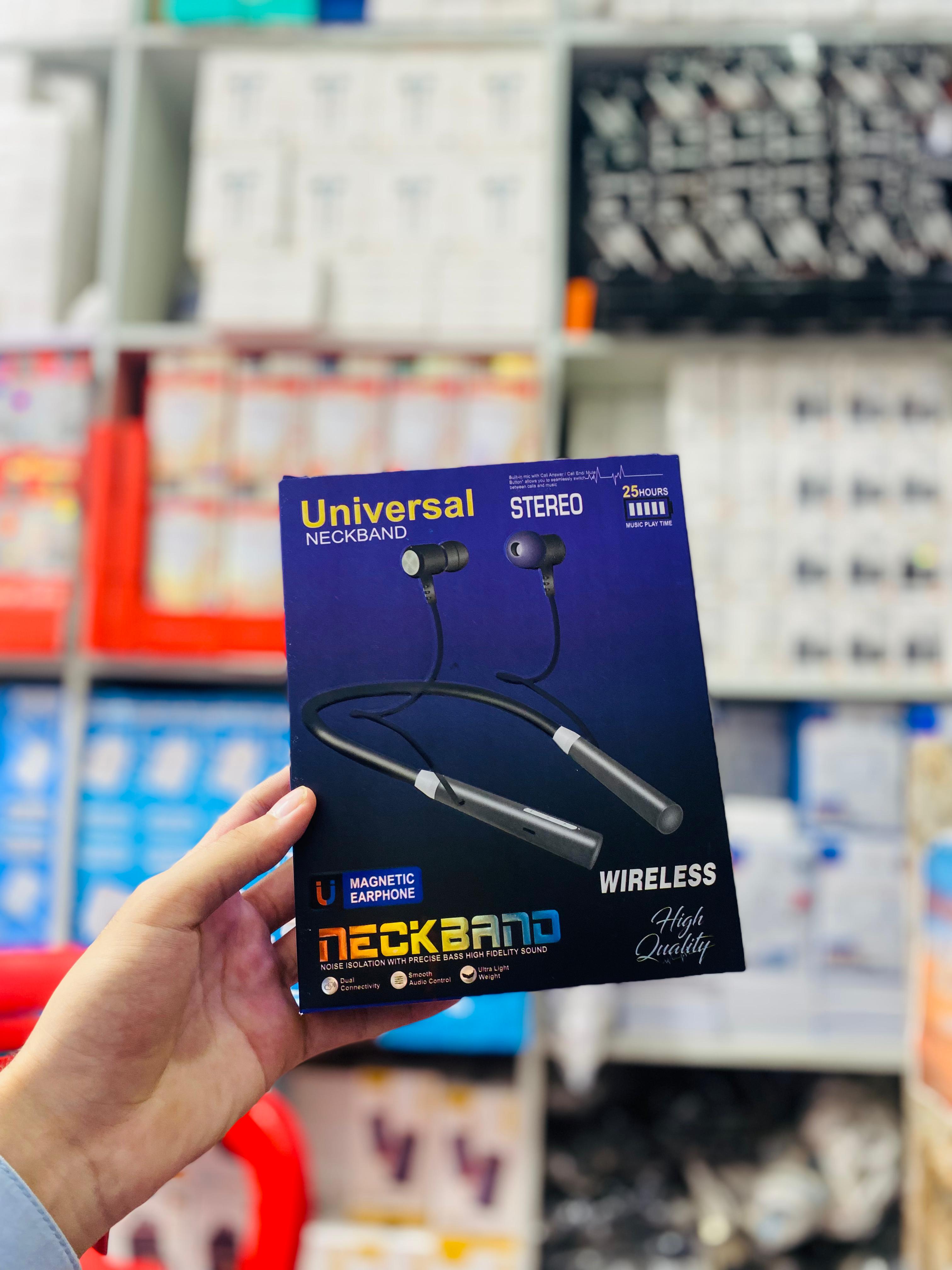 Universal Neckband – Wireless Bluetooth Earphones | Long Battery Backup