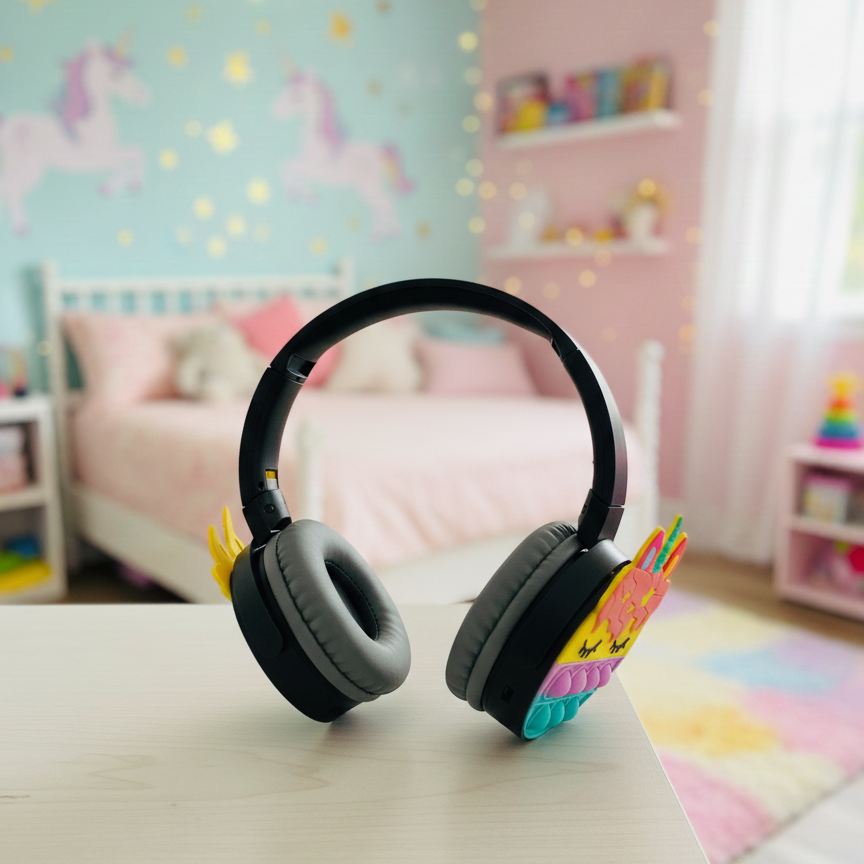 SAMONPOW Kids Bluetooth Headphones – Wireless, Noise-Cancelling, with Microphone | Soft Silicone On-Ear Headphones for School, Travel, Tablet & Phone
