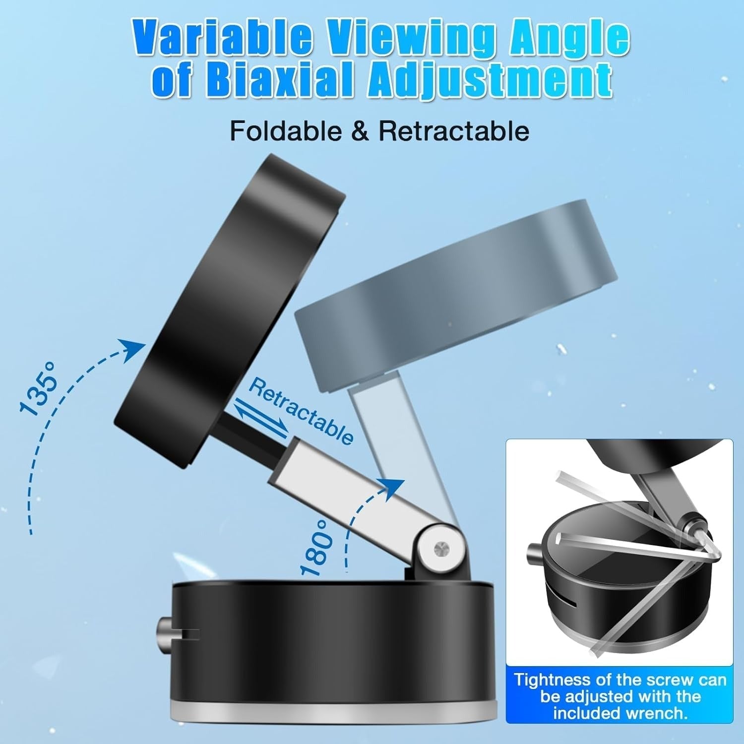 Vacuum Magnetic Suction Cup Folding Swivel Stand – Double-Sided Universal Mobile Phone Holder