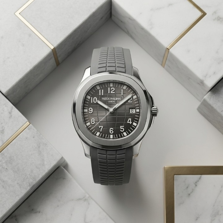 Patek Philippe Mens Watch Luxury Design With Comfortable Silicone Strap Water Resistant Date Feature | Black