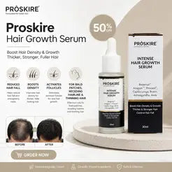 Proskire Hair Growth Serum – Reduces Hair Fall, Boosts Hair Density, Activates Follicles – For Bald Patches, Receding Hairline & Thinning Hair | BUY 1 GET 1 FREE