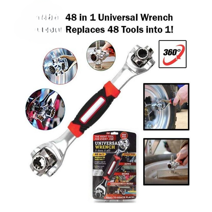 48-in-1 Multi-Socket Wrench, Universal Hand Tool with 360° Rotating Head + Free Home Delivery