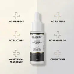 Proskire Hair Growth Serum – Reduces Hair Fall, Boosts Hair Density, Activates Follicles – For Bald Patches, Receding Hairline & Thinning Hair | BUY 1 GET 1 FREE