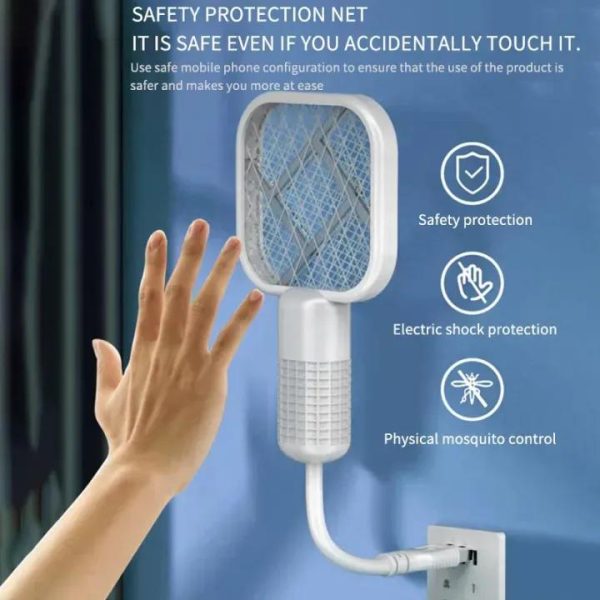 Mini USB Rechargeable Mosquito Racket with UV Light – Portable Bug Zapper