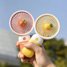 Rechargeable Mini Handy Fruit Character Fan Portable USB Cooling Fan Cute Design Handheld Fan for Kids and Travel